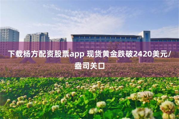 下载杨方配资股票app 现货黄金跌破2420美元/盎司关口