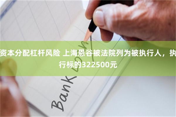 资本分配杠杆风险 上海恩谷被法院列为被执行人，执行标的322500元