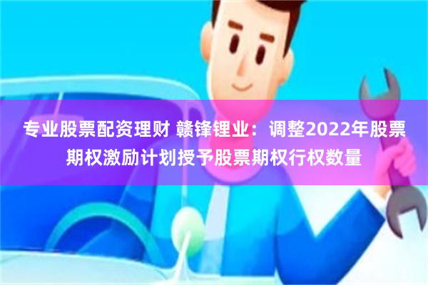 专业股票配资理财 赣锋锂业：调整2022年股票期权激励计划授予股票期权行权数量