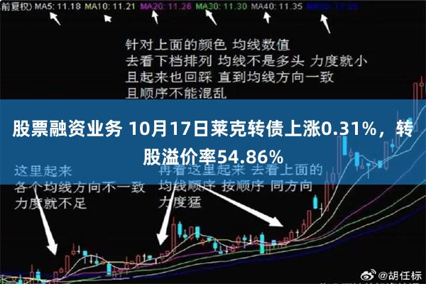 股票融资业务 10月17日莱克转债上涨0.31%，转股溢价率54.86%