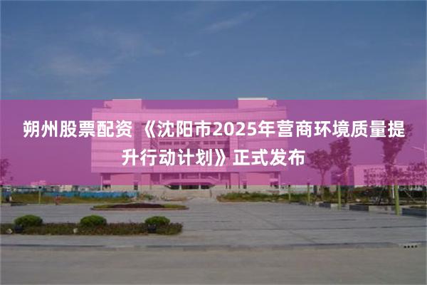 朔州股票配资 《沈阳市2025年营商环境质量提升行动计划》正式发布